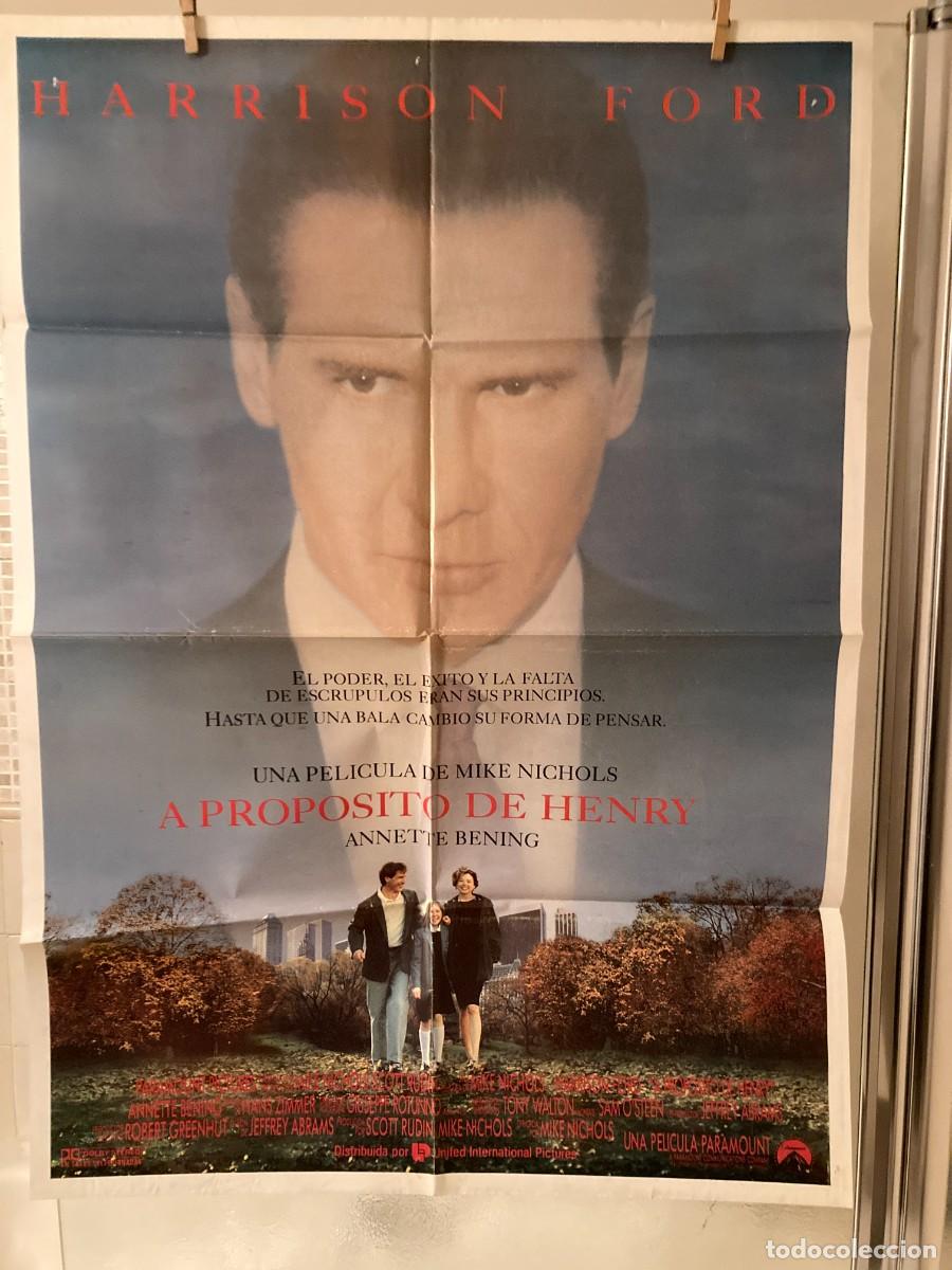 Cine: Cartel cine original A PROPOSITO DE HENRY (1991) 70x100 / Harrison Ford - Annette Bening