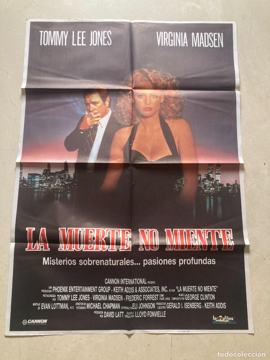 Cine: Cartel cine original LA MUERTE NO MIENTE (1988) 70x100 / Tommy Lee Jones - Virginia Madsen