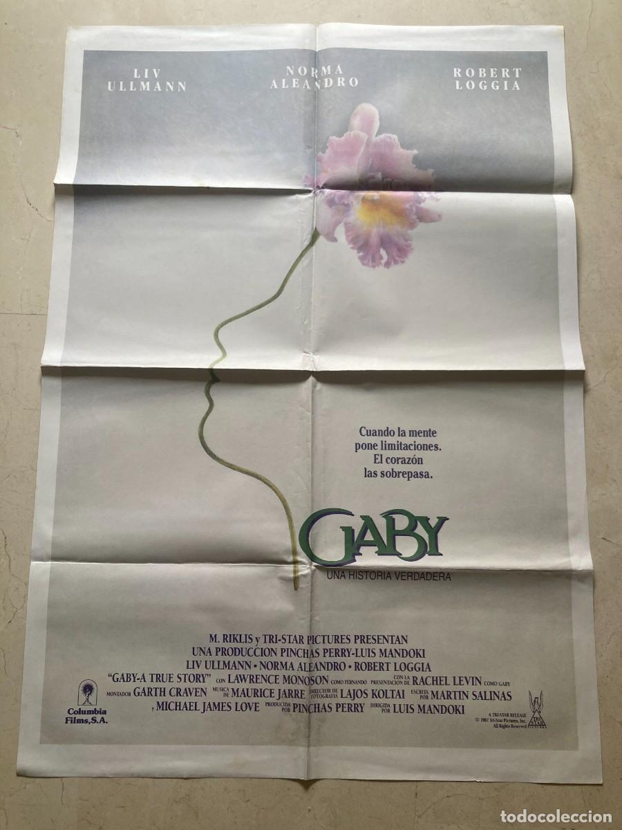 Cine: Cartel cine original GABY - UNA HISTORIA VERDADERA - (1987) 70x100 / Liv Ullmann - Norma Aleandro