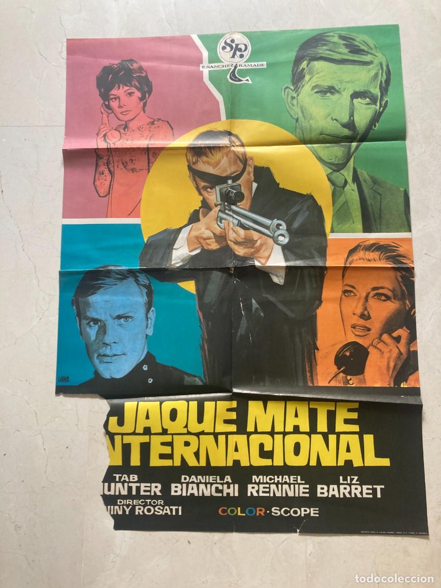 Cine: Cartel cine original JAQUE MATE INTERNACIONAL (1968) 70x100 / Giuseppe Rosati - Tab Hunter / JANO