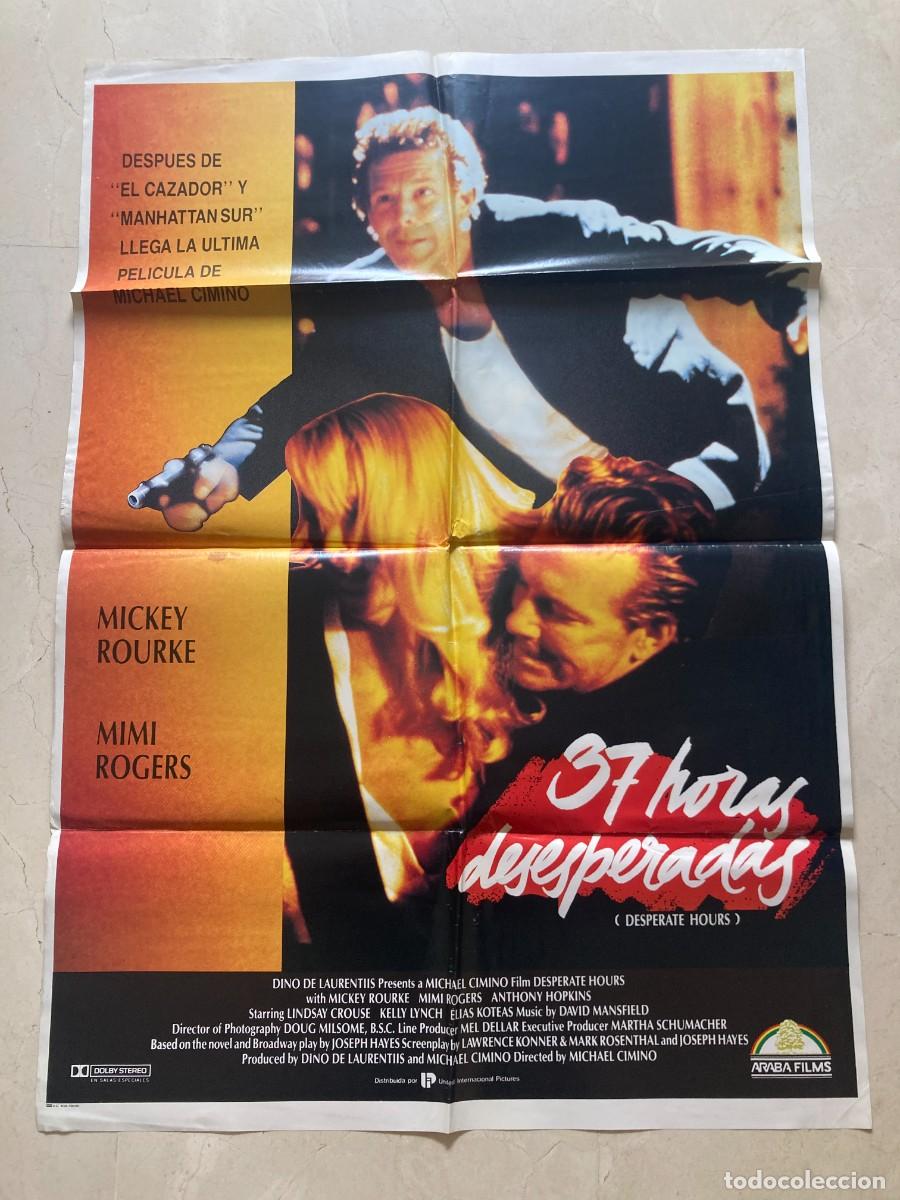 Cine: Cartel cine original 37 HORAS DESESPERADAS (1990) 70x100 / Michael Cimino - Mickey Rourke