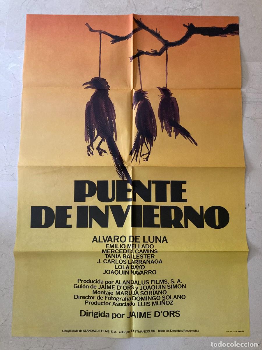 Cine: Cartel cine original PUENTE DE INVIERNO (1982) 70x100 / Jaime D'Ors - Alvaro de Luna