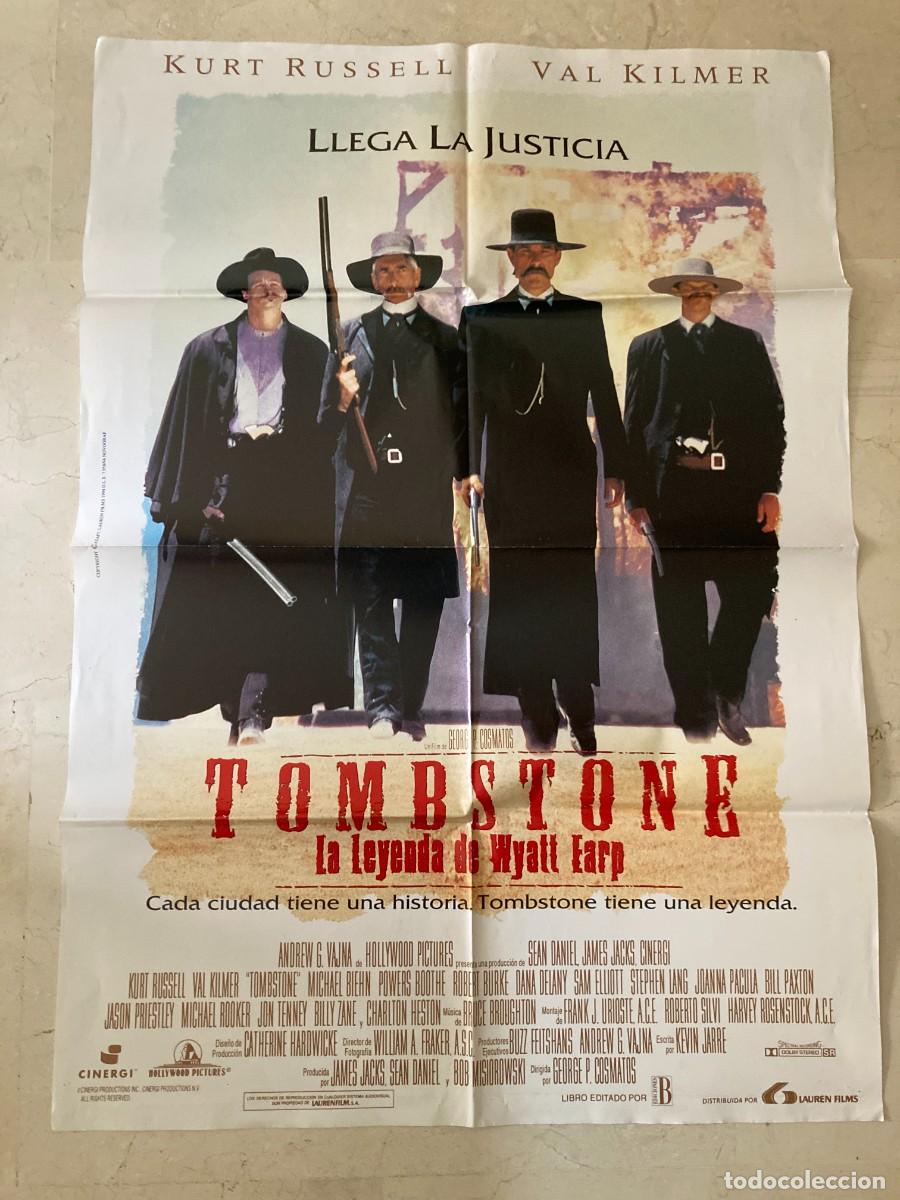 Cine: Cartel cine original TOMBSTONE LA LEYENDA DE WYATT EARP (1993) 70x100 / Kurt Russell - Val Kilmer