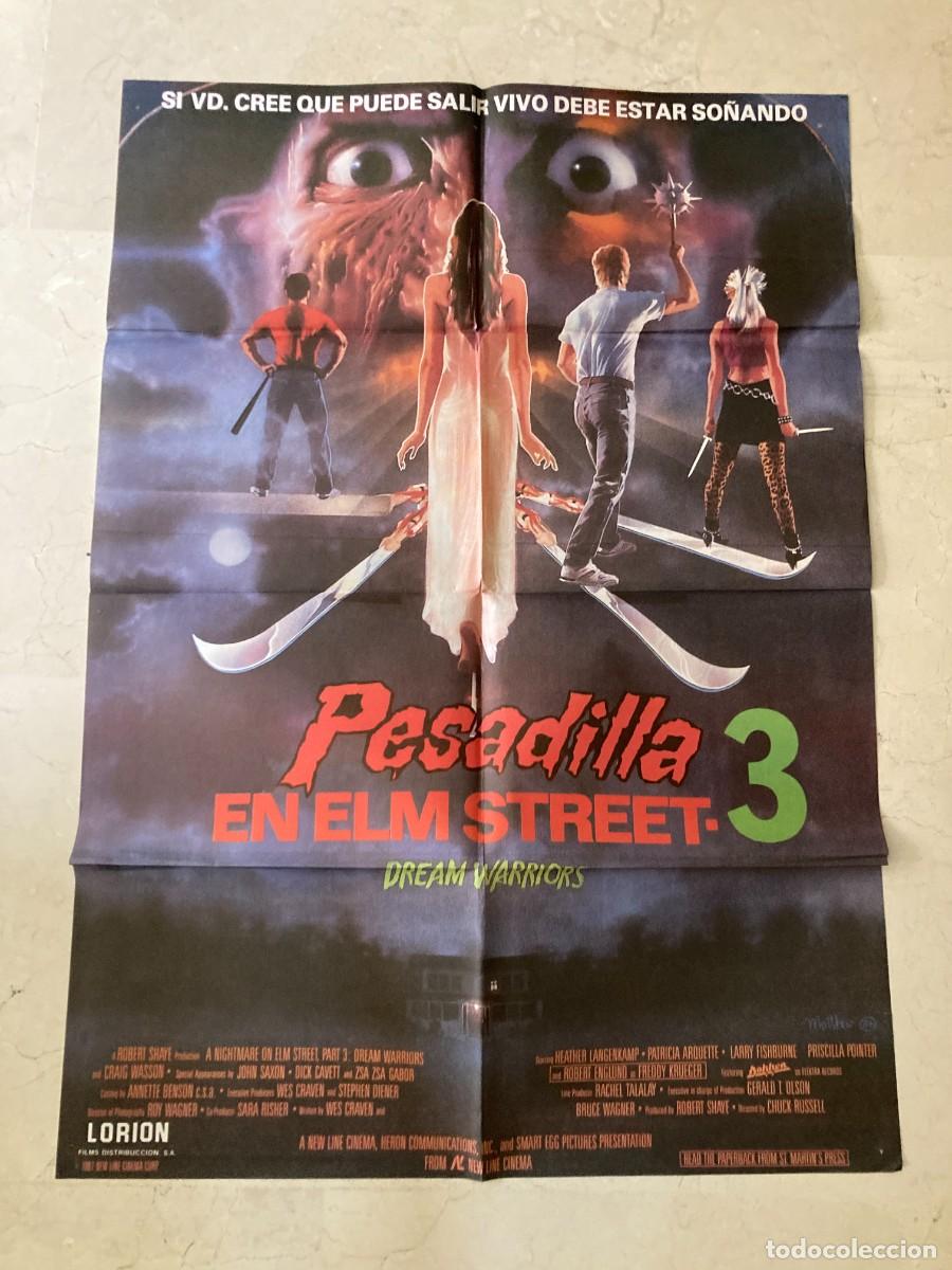 Cine: Cartel cine original PESADILLA EN ELM STREET 3 (1987) 70x100 / Robert Englund