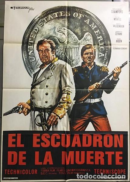 Cine: El escuadr&oacute;n de la muerte P&oacute;ster original 70x100 cm aprox. Broderick Crawford Elisa Mont&eacute;s