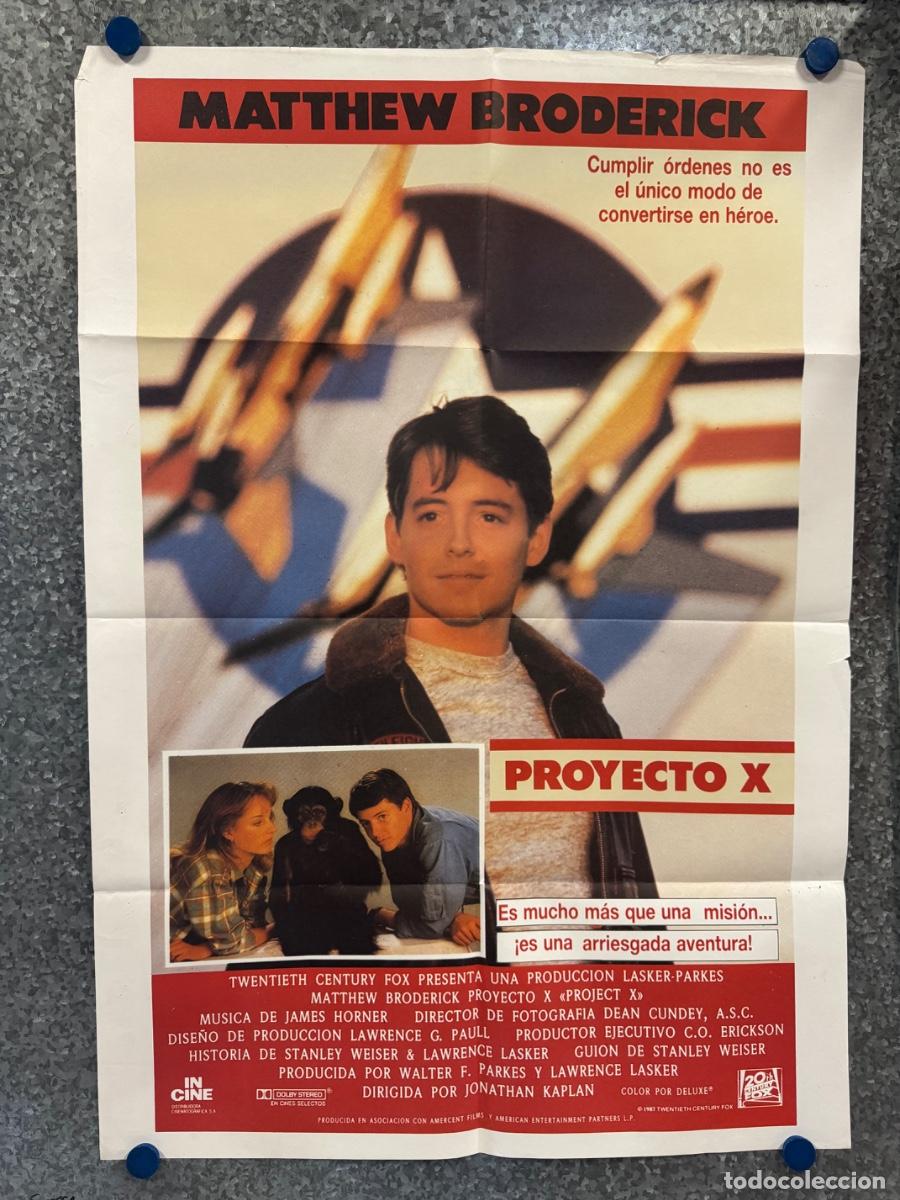 Cine: Proyect&oacute; X, Matthew Broderick, Helen Hunt, A&ntilde;o 1987, POSTER ORIGINAL