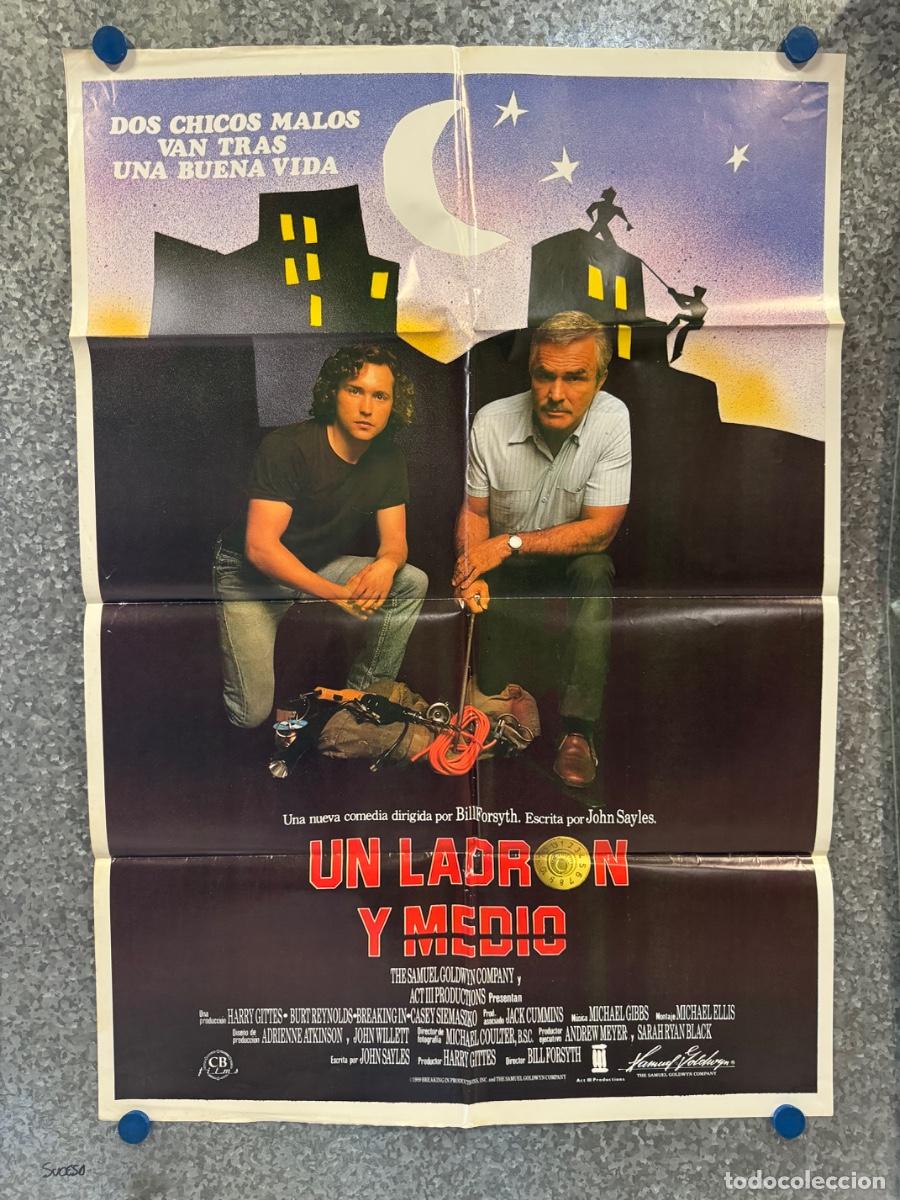 Cine: Un ladron y medio, Burt Reynolds, Casey Siemaszko, A&ntilde;o 1989, POSTER ORIGINAL