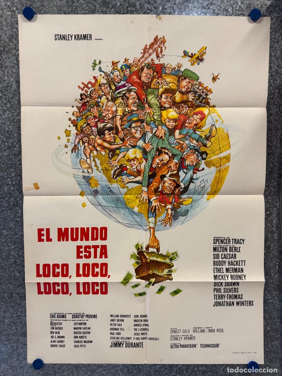 Cine: El mundo esta loco loco, Spencer Tracy, Milton Berle, A&ntilde;o 1963, POSTER ORIGINAL