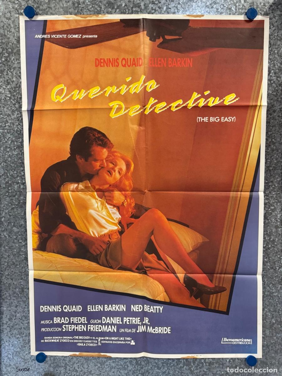 Cine: Querido detective, Dennis Quaid, Ellen Barkin, A&ntilde;o 1986, POSTER ORIGINAL