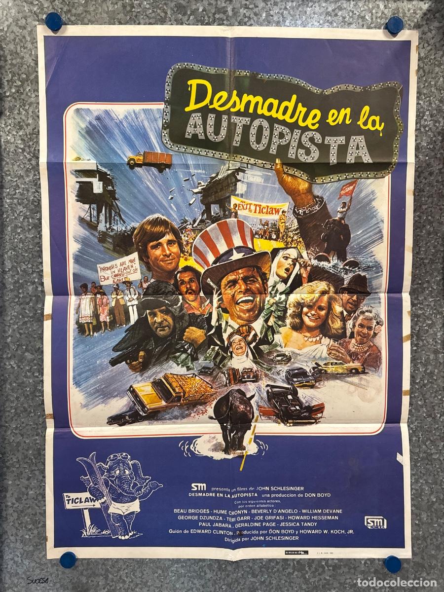 Cine: Desmadre en la autopista, Beau Bridges, Geraldine Page, A&ntilde;o 1981, POSTER ORIGINAL