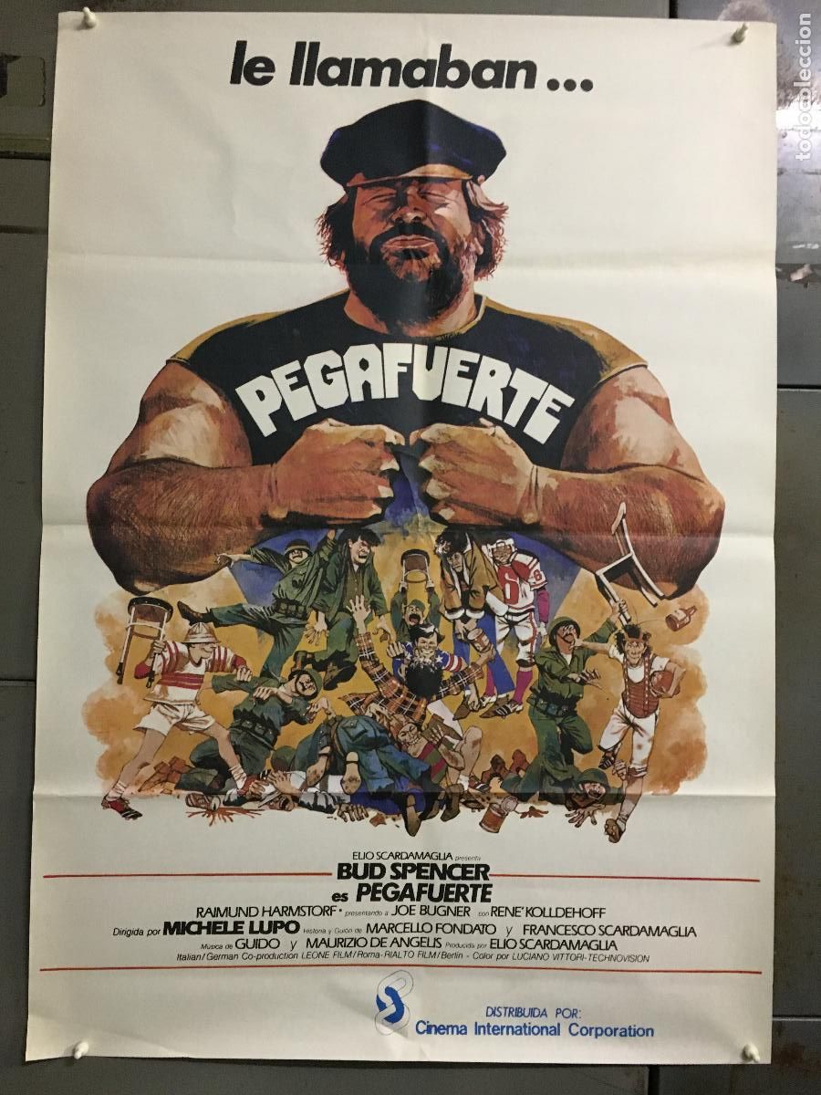 Cine: AEQ83 PEGAFUERTE BUD SPENCER POSTER ORIGINAL 70X100 ESTRENO h3