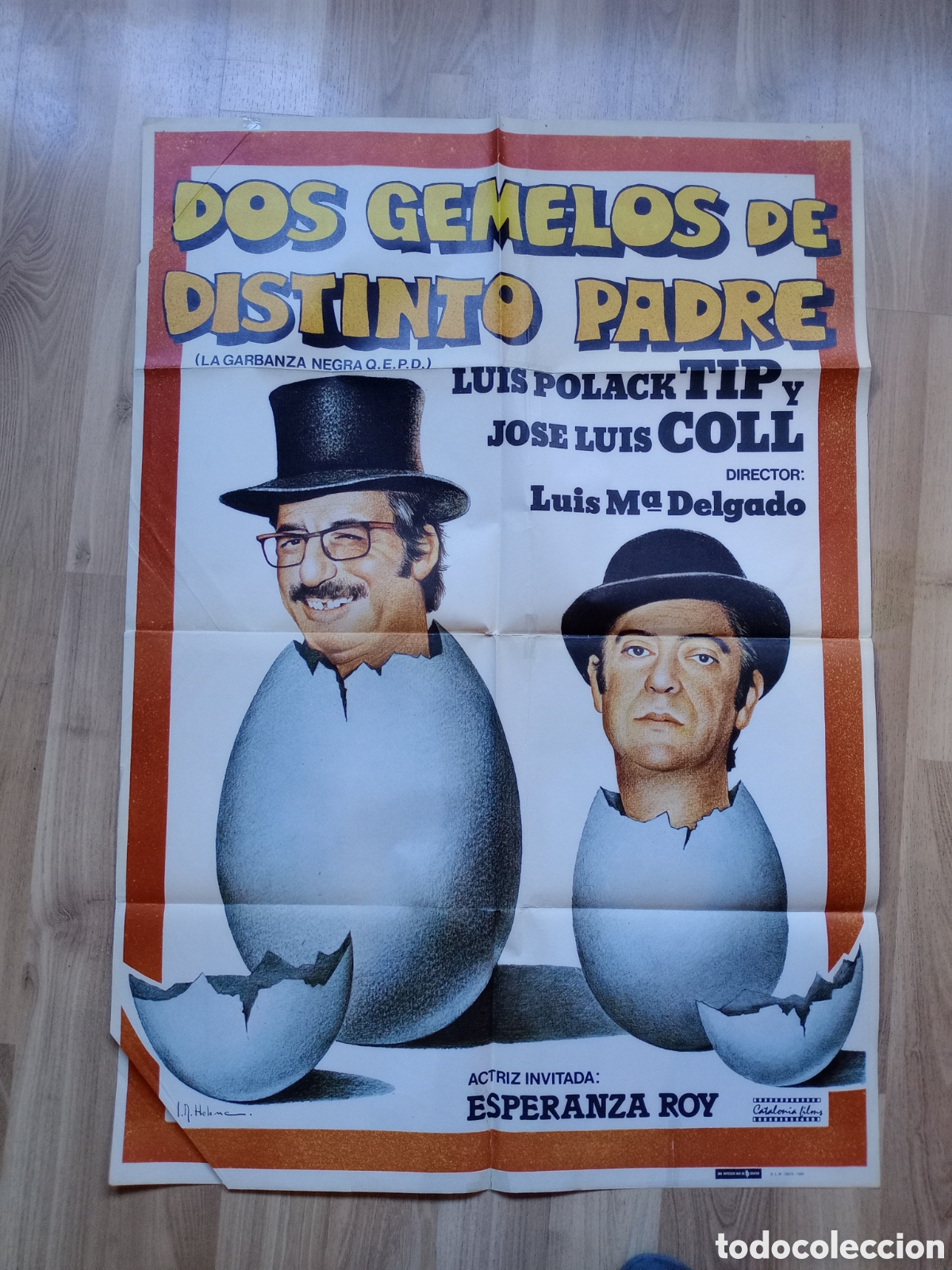 Cine: DOS GEMELOS DE DISTINTO PADRE, LA GARBANZA NEGRA - CARTEL ORIGINAL CINE 100 X 70 cms - TIP Y COLL