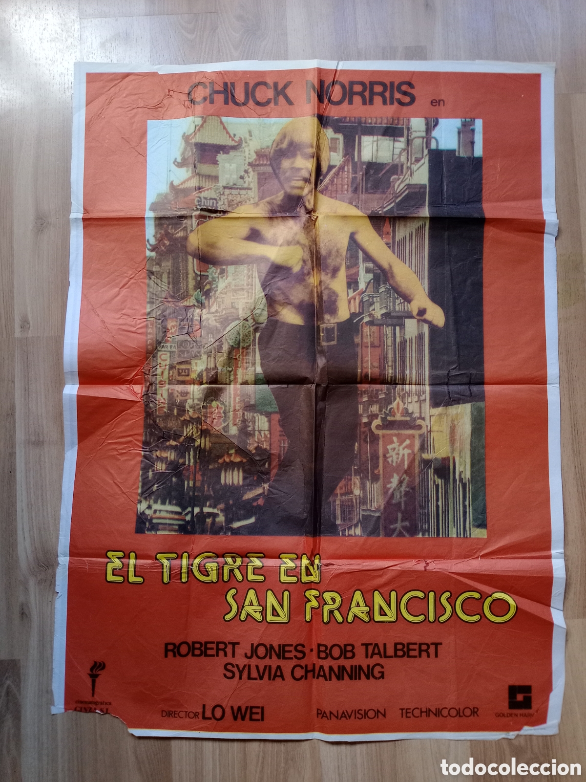 Cine: EL TIGRE EN SAN FRANCISCO - CARTEL ORIGINAL CINE 100 X 70 cms - CHUCK NORRIS