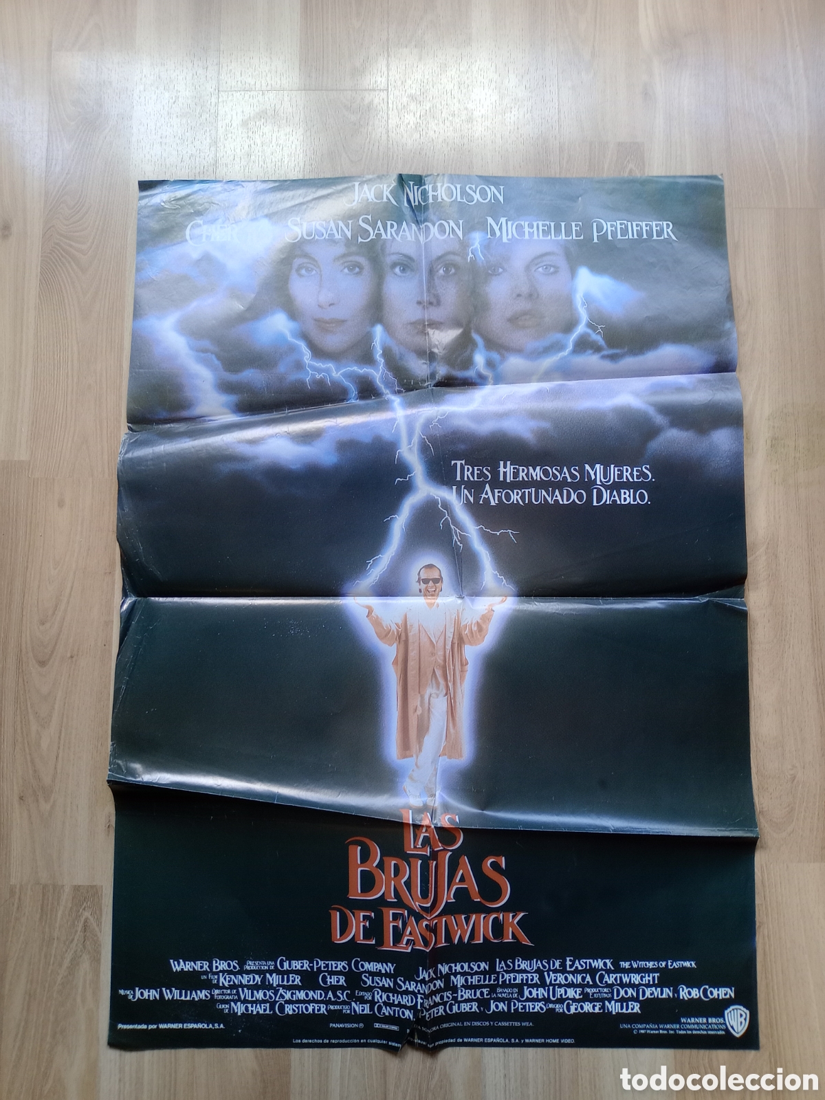Cine: LAS BRUJAS DE EASTWICK - CARTEL ORIGINAL CINE 100 X 70 cms - JACK NICHOLSON, SARANDON, PFEIFFER