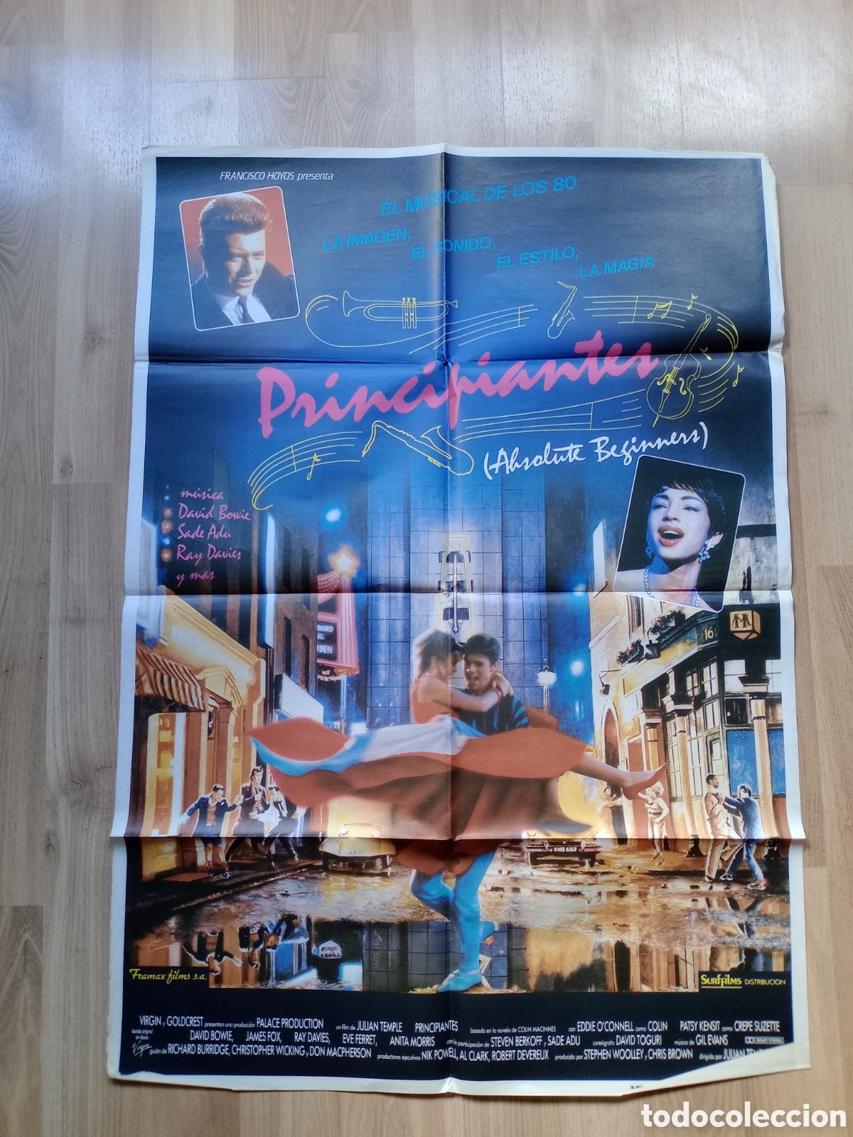 Cine: PRINCIPIANTES - CARTEL ORIGINAL CINE 100 X 70 cms - DAVID BOWIE - ABSOLUTE BEGINNERS