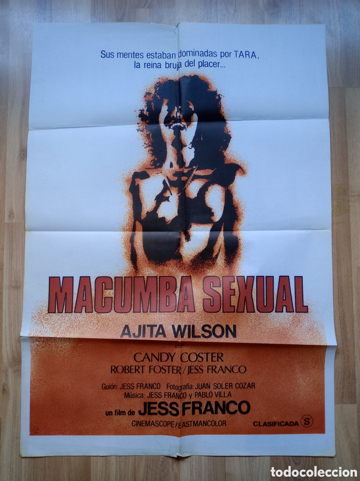 Cine: MACUMBA SEXUAL - CARTEL ORIGINAL CINE - 100 X 70 cms - EROTICA 70'S - JESS FRANCO, AJITA WILSON