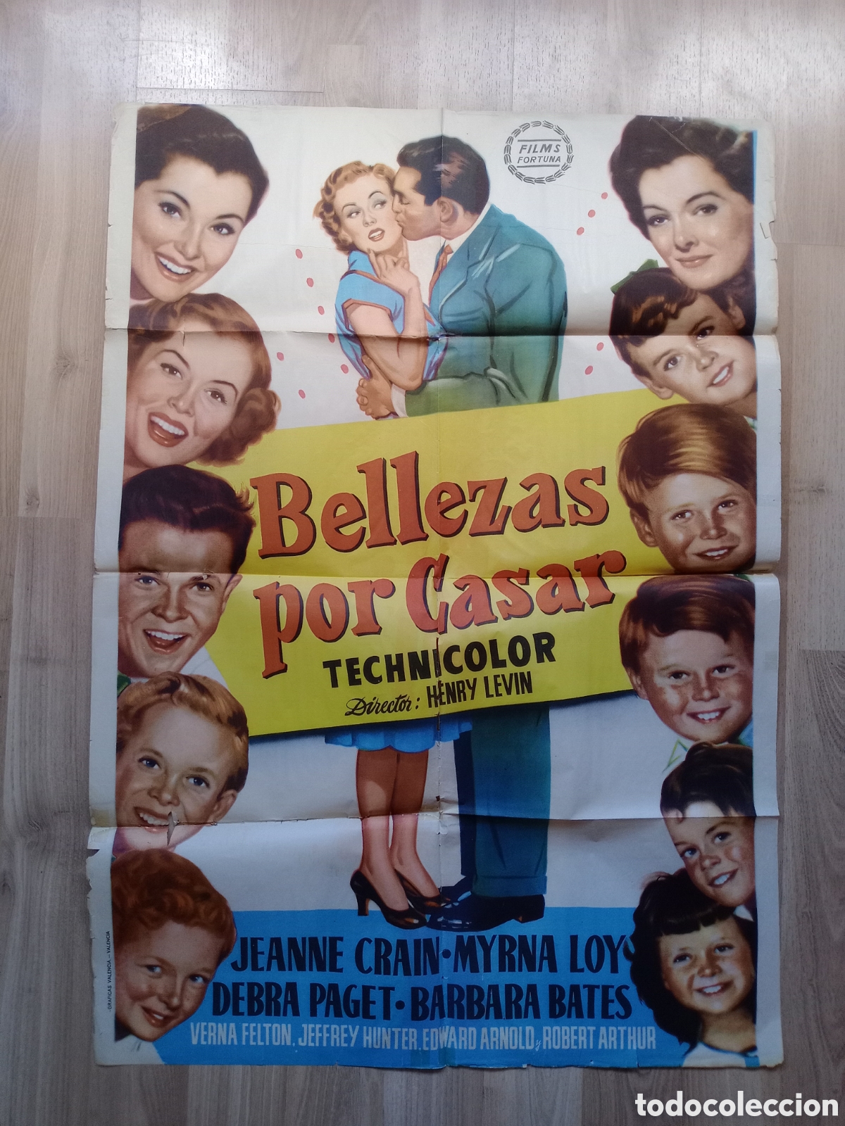 Cine: BELLEZAS POR CASAR - CARTEL ORIGINAL CINE - 100 X 70 cms JEANNE CRAIN, MYRNA LOY, GRAFICAS VALENCIA