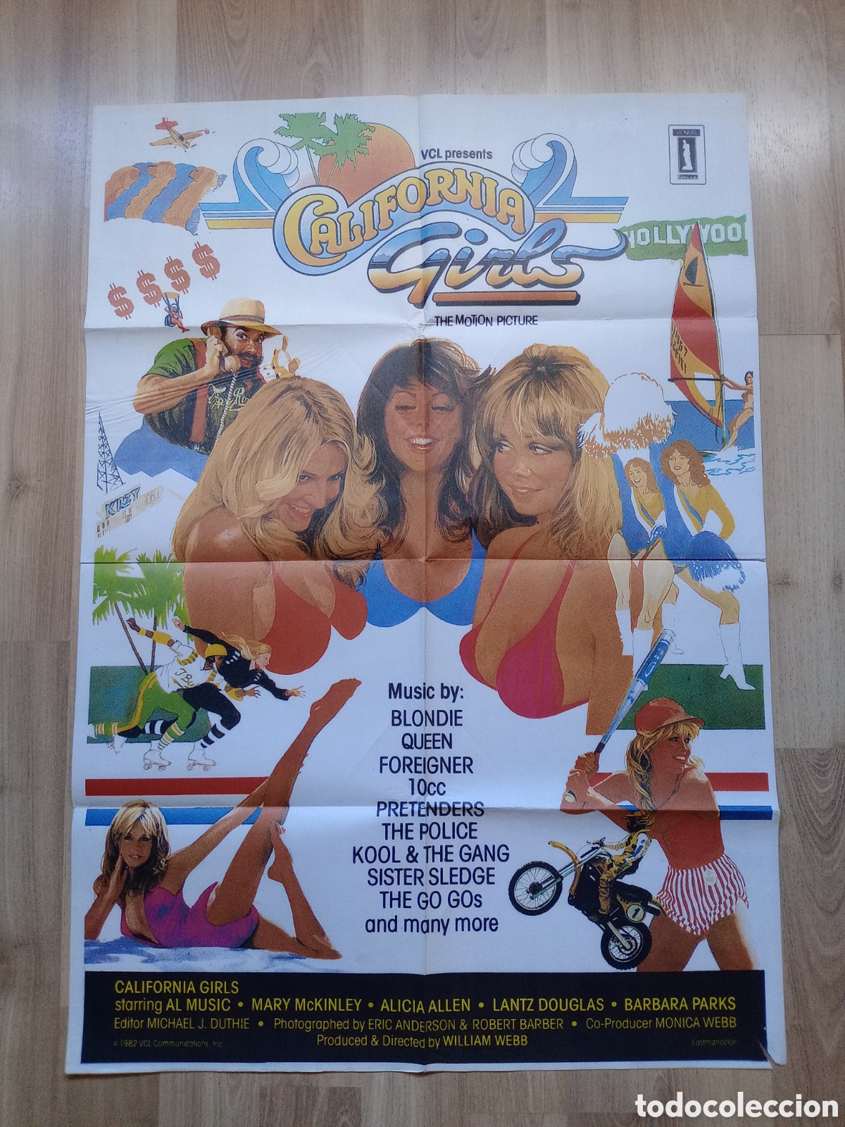 Cine: CALIFORNIA GIRLS - CARTEL ORIGINAL CINE - 100 X 70 cms - QUEEN, BLONDIE, POLICE, PRETENDERS, ETC