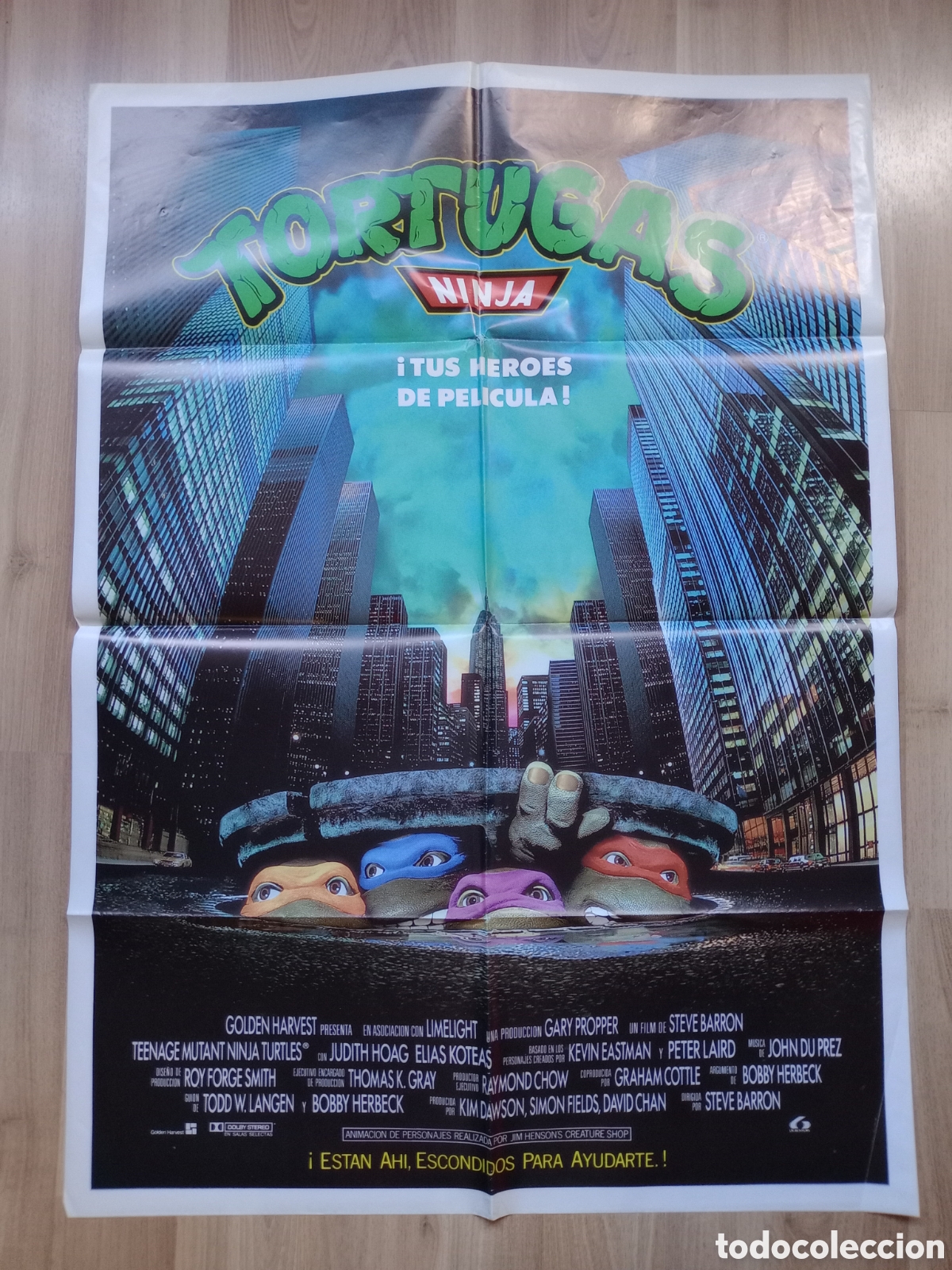 Cine: TORTUGAS NINJA - CARTEL ORIGINAL CINE - 100 X 70 cms - AVENTURAS 90'S