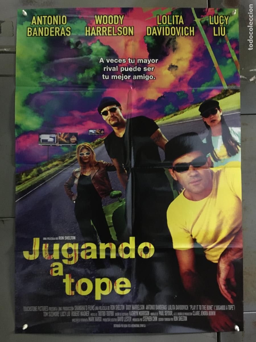 Cine: AFB50 JUGANDO A TOPE ANTONIO BANDERAS WOODY HARRELSON LUCY LIU POSTER ORIGINAL 70X100 ESTRENO h0