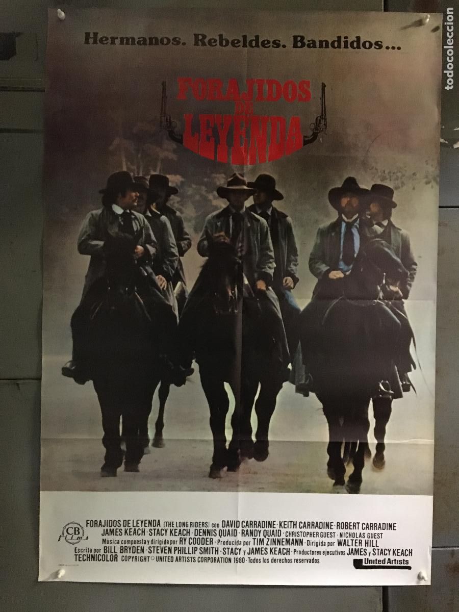 Cine: AEX43 FORAJIDOS DE LEYENDA WALTER HILL CARRADINE KEACK QUAID POSTER ORIGINAL 70X100 ESTRENO h5