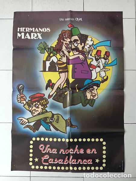Cine: VKD 2150 UNA NOCHE EN CASABLANCA HERMANOS MARX POSTER ORIGINAL 70X100 ESPA&Ntilde;OL