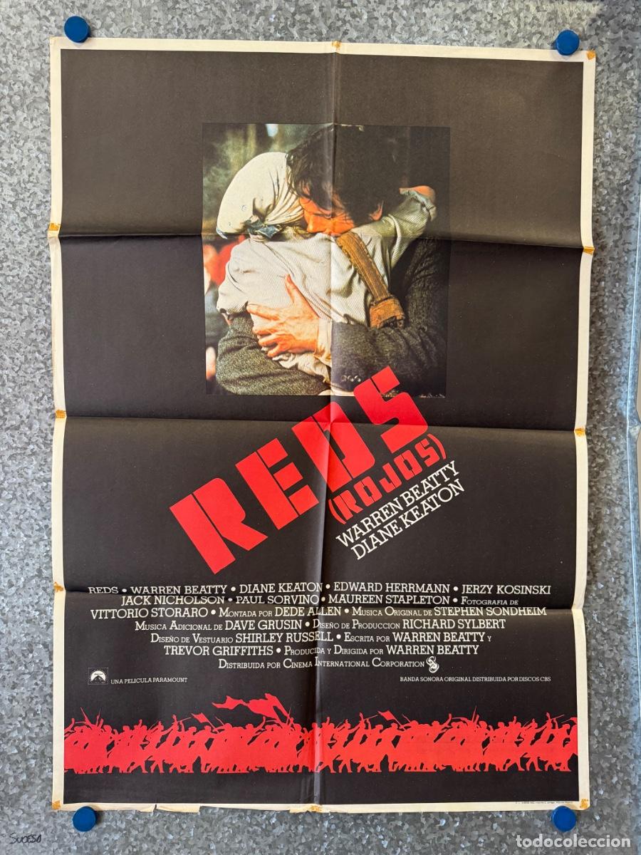 Cine: Reds, Warren Beatty, Diane Keaton, A&ntilde;o 1981, POSTER ORIGINAL