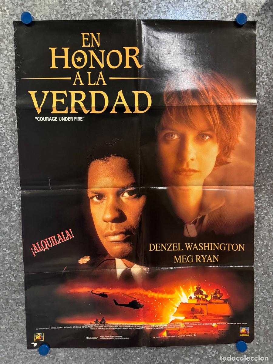 Cine: En honor a la verdad, Denzel Washington, Meg Ryan, A&ntilde;o 1996, POSTER ORIGINAL
