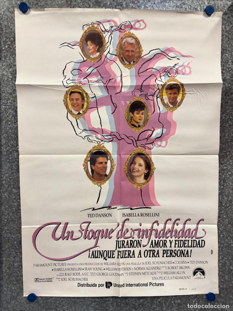 Cine: Un toque de infidelidad, Ted Danson, Isabella Rosellini, A&ntilde;o 1989, POSTER ORIGINAL