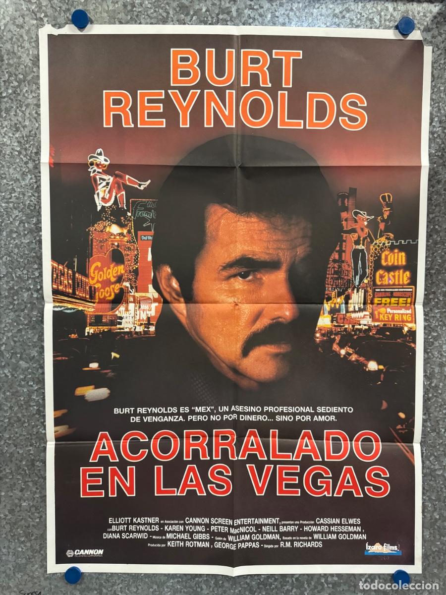 Cine: Acorralado en Las Vegas, Burt Reynolds, Peter MacNicol, A&ntilde;o 1986, POSTER ORIGINAL