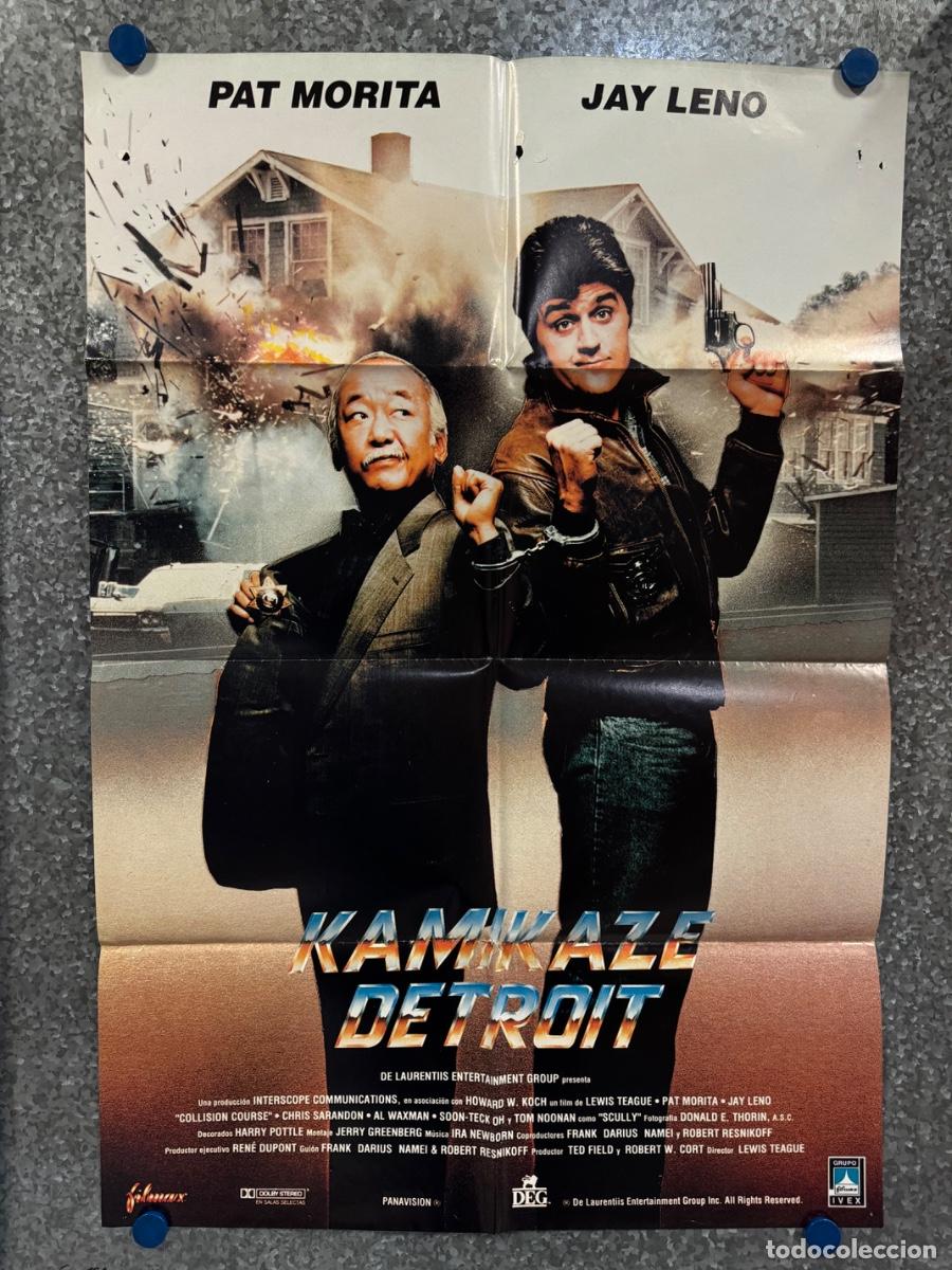 Cine: Kamikaze Detroit, Pat Morita, Jay Leno, A&ntilde;o 1989, POSTER ORIGINAL