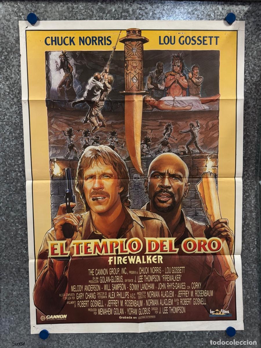 Cine: El templo del oro, Chuck Norris, Lou Gosset, A&ntilde;o 1986, POSTER ORIGINAL
