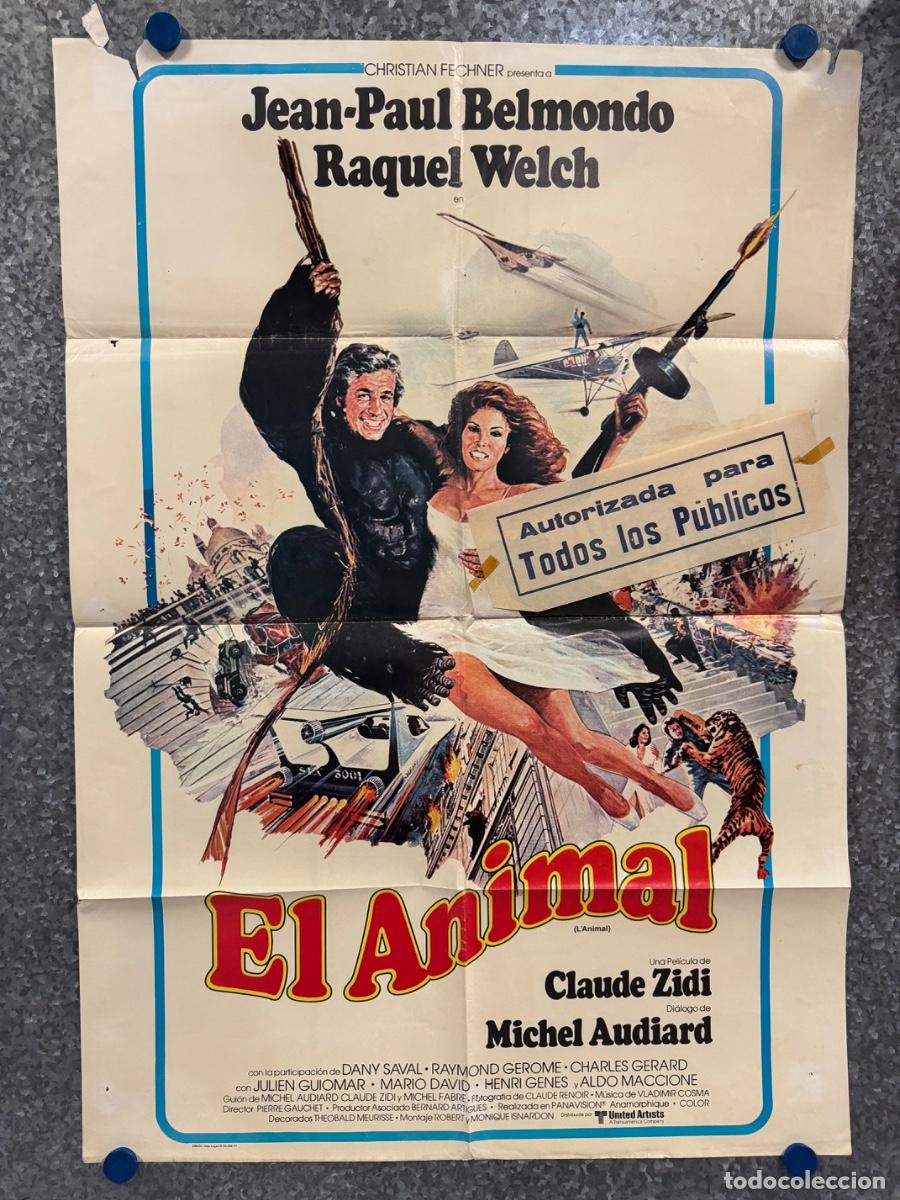 Cine: El Animal, Jean-Paul Belmondo, Raquel Welch, A&ntilde;o 1977, POSTER ORIGINAL