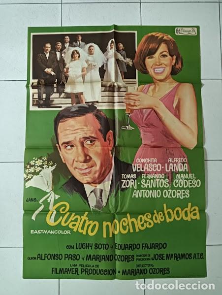 Cine: VKD 2170 CUATRO NOCHES DE BODA CONCHA VELASCO ALFREDO LANDA JANO POSTER ORIGINAL 70X100 ESTRENO