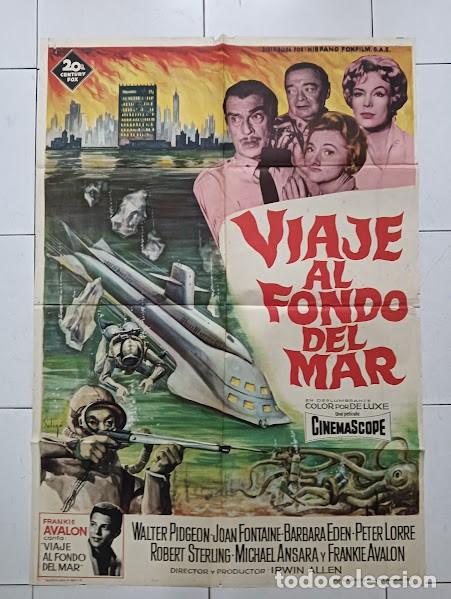 Cine: SMP 2151 VIAJE AL FONDO DEL MAR JOAN FONTAINE PIDGEON SUBMARINISMO SOLIGO POSTER ORIG 70X100 ESTRENO
