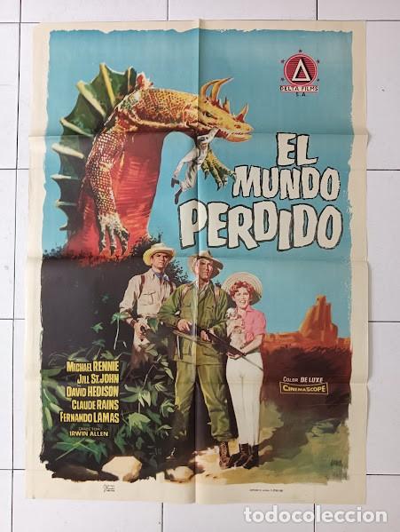 Cine: SMP 2152 EL MUNDO PERDIDO IRWIN ALLEN ARTHUR CONAN DOYLE JANO POSTER ORIGINAL 70X100 ESTRENO