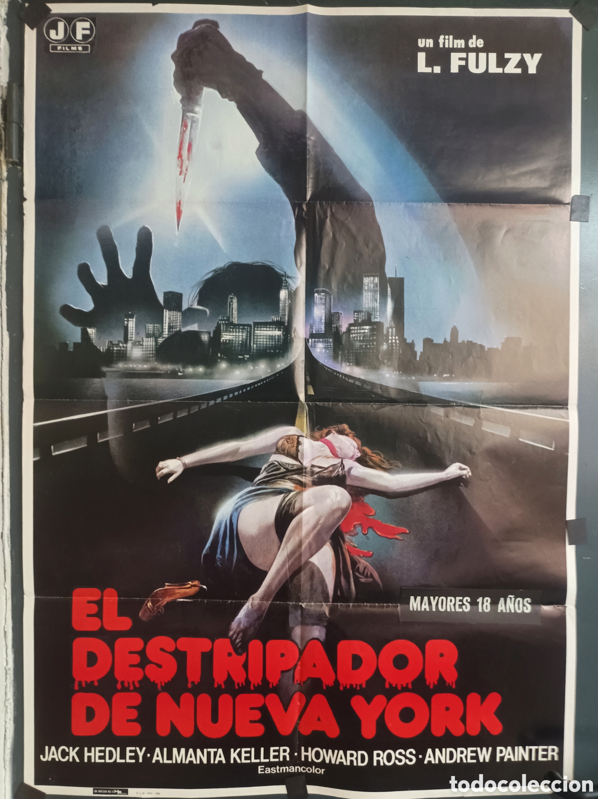 Cine: Cartel original de &eacute;poca de la pel&iacute;cula &rdquo; El destripador de Nueva York &rdquo;