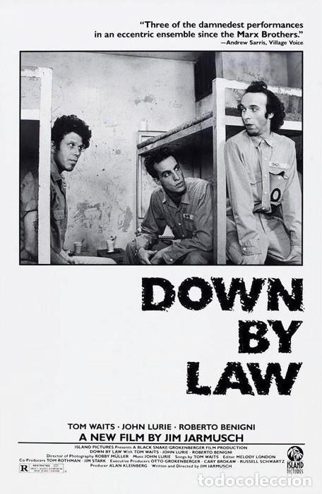 Cine: Down by Law (Bajo el peso de la ley) Poster 70x100 cm aprox. Jim Jarmusch Roberto Benigni