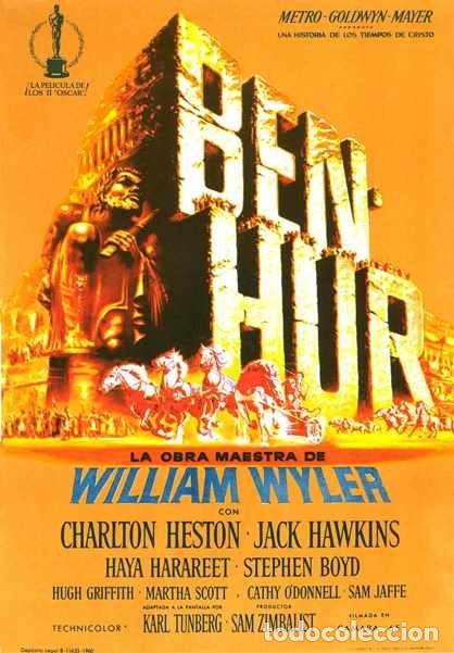 Cine: BEN-HUR P&oacute;ster 70x100 cm aprox. William Wyler Charlton Heston