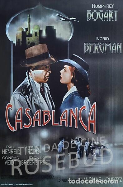 Cine: CASABLANCA Poster 70x95 cm aprox. Michael Curtiz Humphrey Bogart Ingrid Bergman Paul Henreid