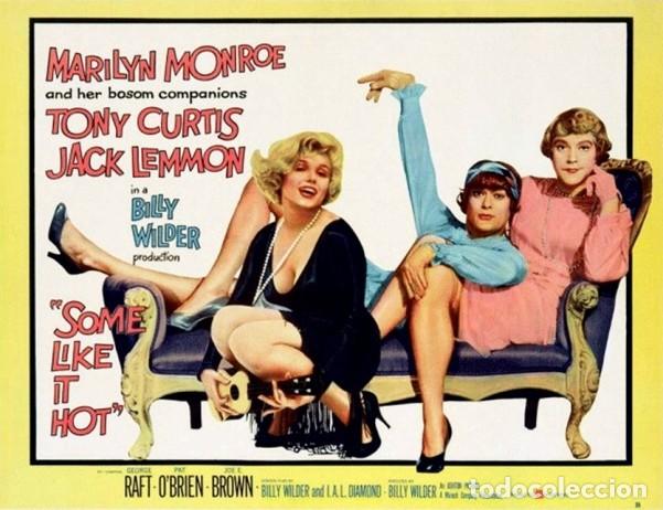 Cine: CON FALDAS Y A LO LOCO P&oacute;ster 70x100 cm aprox. Billy Wilder Marilyn Monroe Jack Lemmon Tony Curtis