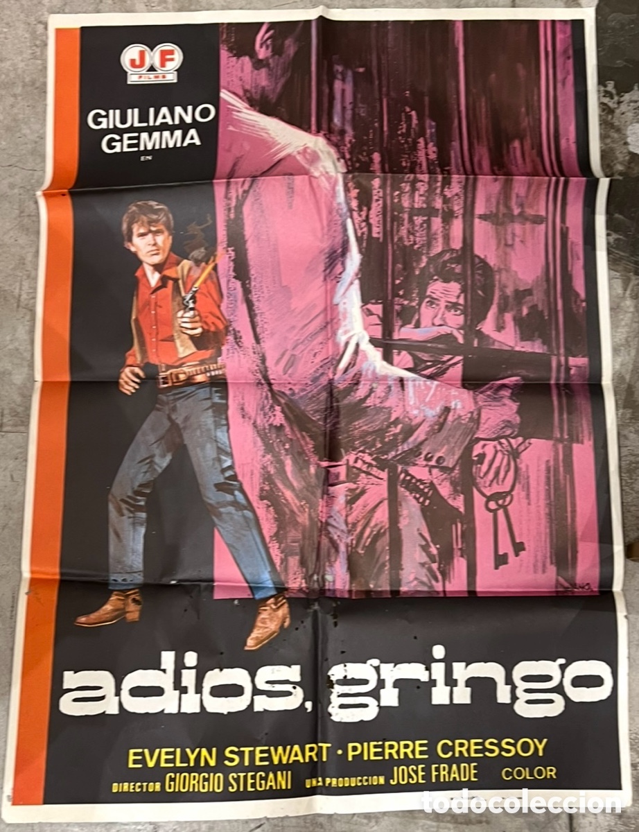 Cine: Cartel de Pelicula. &ldquo;Adi&oacute;s Gringo&rdquo;. Giorgio Stegani. 1980.
