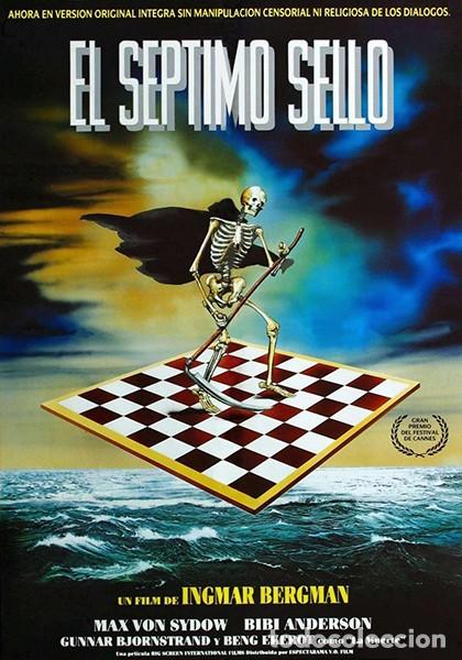 Cine: EL S&Eacute;PTIMO SELLO P&oacute;ster 70x100 cm aprox. INGMAR BERGMAN MAX VON SYDOW