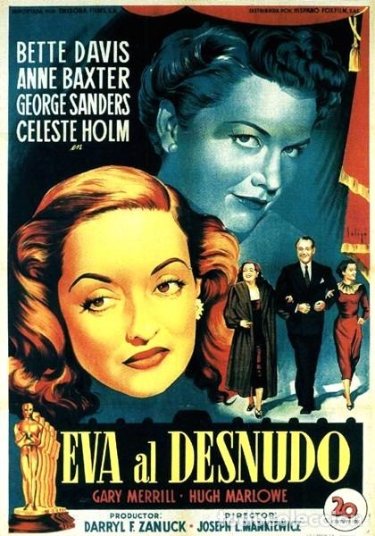Cine: EVA AL DESNUDO P&oacute;ster 70x100 cm aprox. Bette Davis Joseph L. Mankiewicz