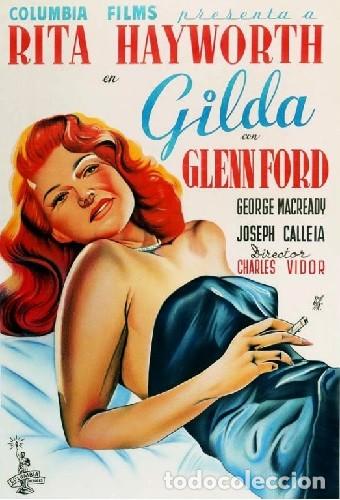 Cine: Gilda P&oacute;ster 70x100 cm aprox. RITA HAYWORTH GLENN FORD
