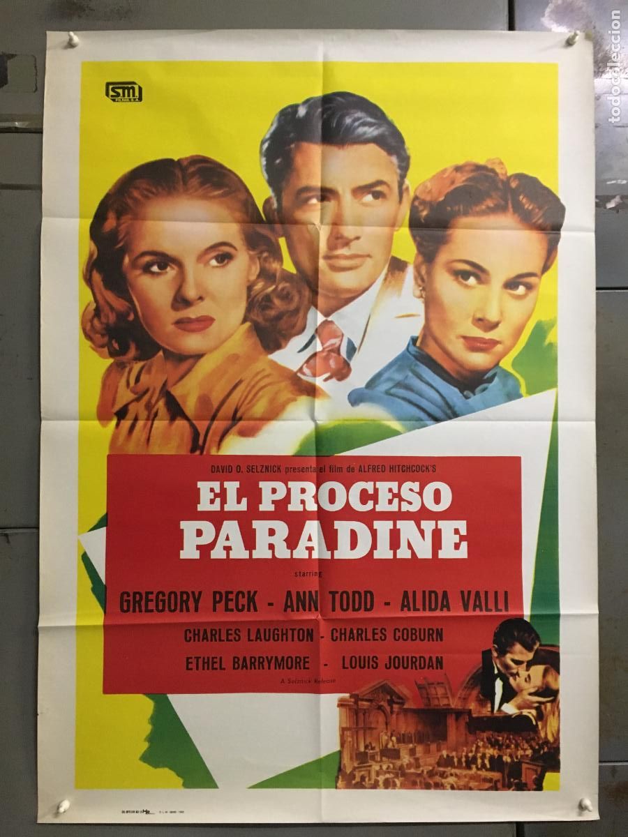Cine: AFB73 EL PROCESO PARADINE ALFRED HITCHCOCK GREGORY PECK ALIDA VALLI POSTER ORIG 70X100 ESPA&Ntilde;OL h0