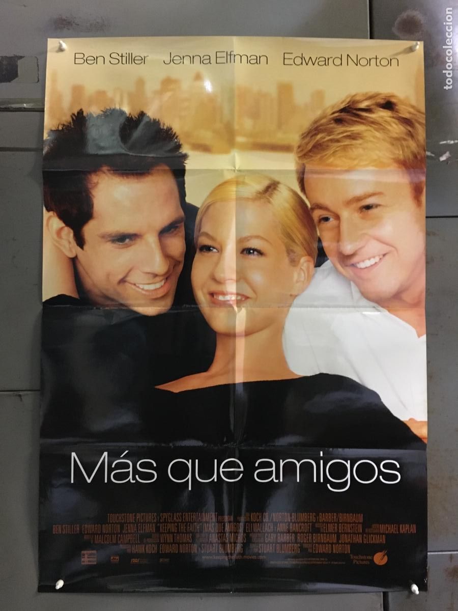 Cinema: AFB74 MAS QUE AMIGOS BEN STILLER JENNA ELFMAN EDWARD NORTON POSTER ORIGINAL 70X100 ESTRENO h0