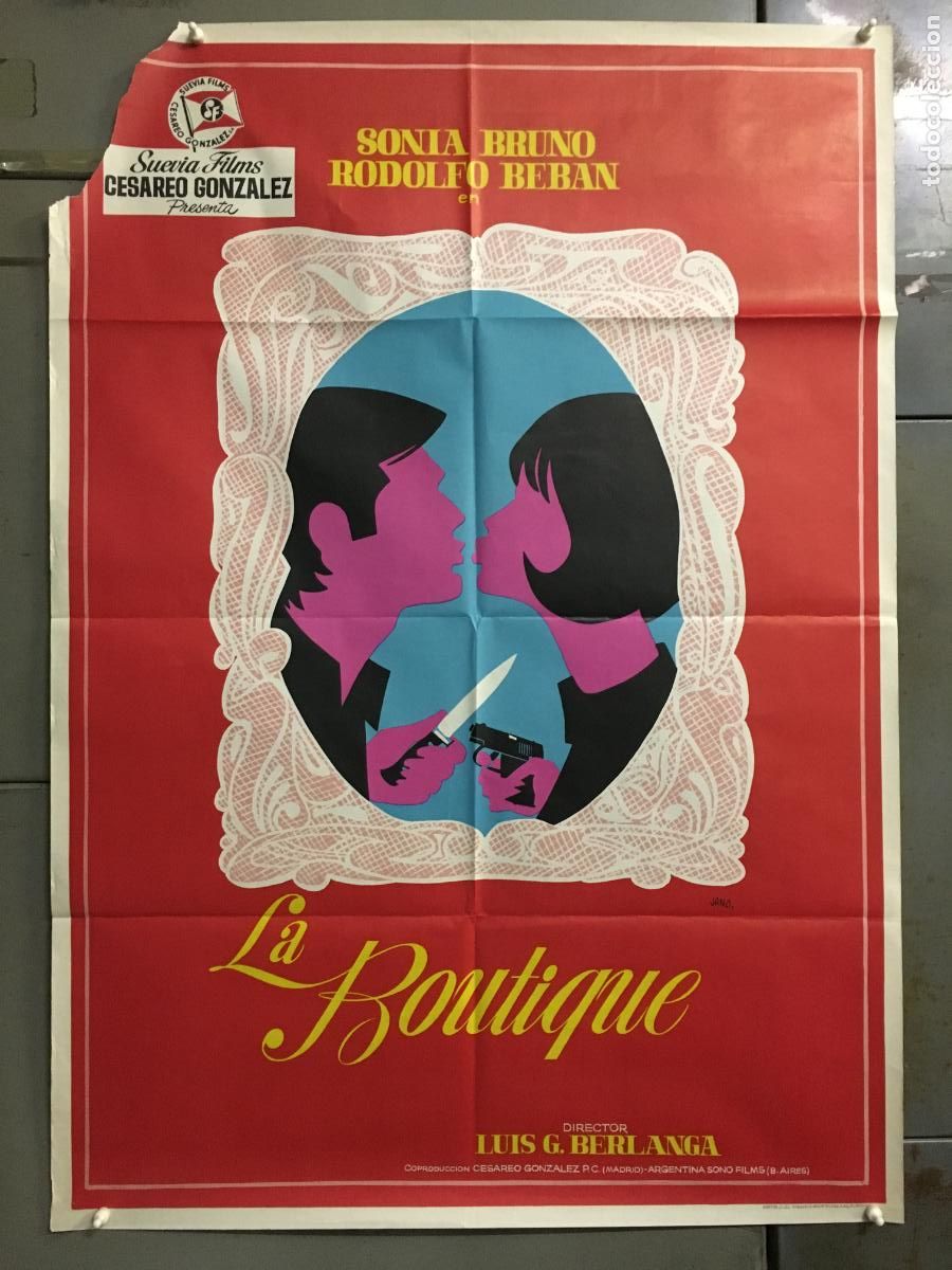 Cine: AFB80 LA BOUTIQUE LUIS GARCIA BERLANGA SONIA BRUNO JANO POSTER ORIGINAL 70X100 ESTRENO h0