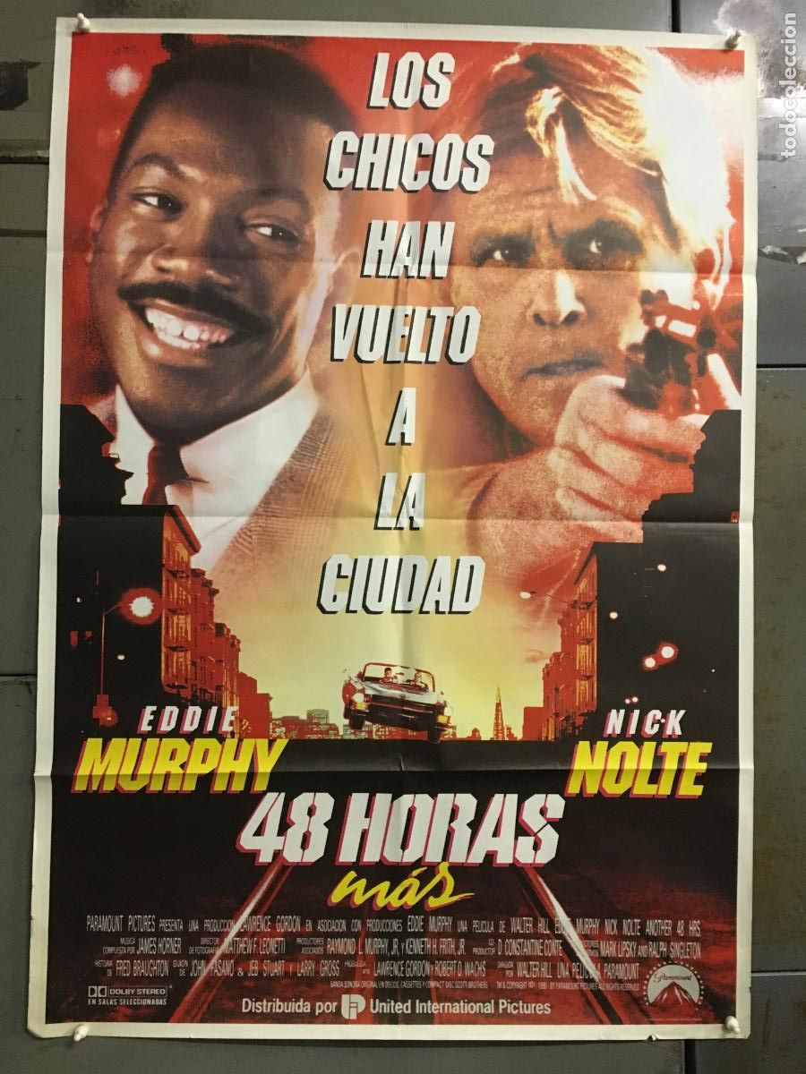 Cine: AFB82 48 HORAS MAS NICK NOLTE EDDIE MURPHY POSTER ORIGINAL ESTRENO 70X100 h4