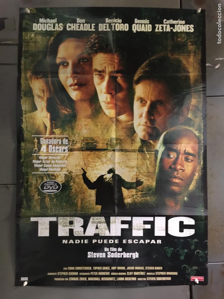 Cine: AFB83 TRAFFIC DOUGLAS ZETA JONES DEL TORO POSTER ORIGINAL ESTRENO 70X100 h0